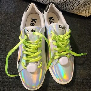 Keds WH68009 Iridescent/Silver Green‎ Lace Up Platform Sneakers Women US Size 7